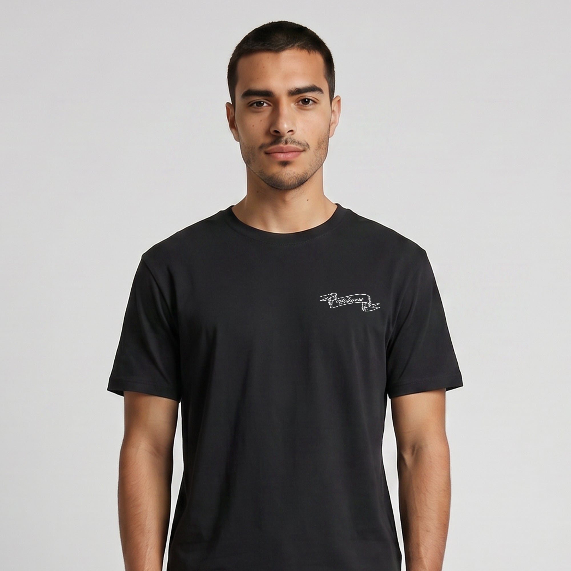 Welcome Holy Spirit Banner Tee - Black