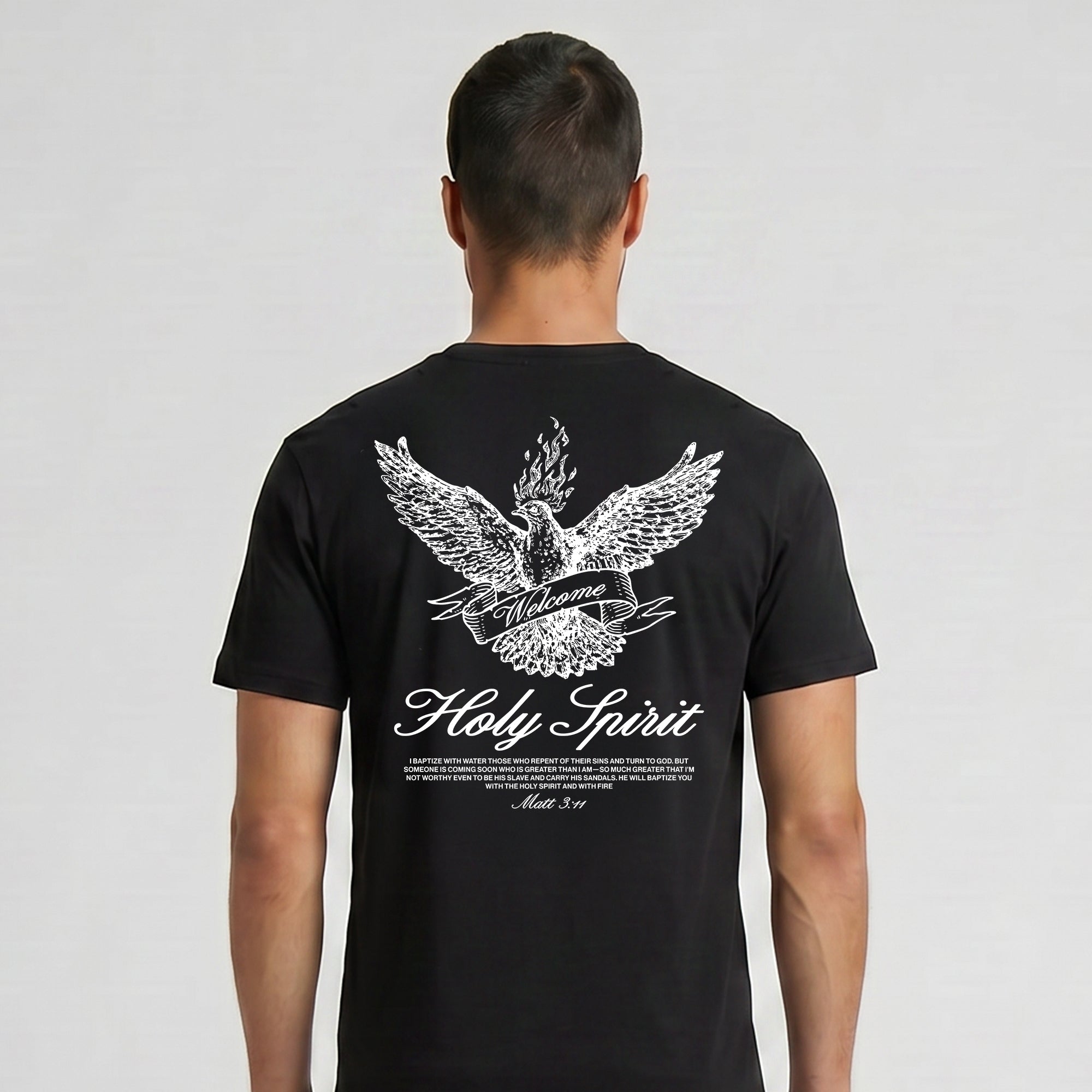 Welcome Holy Spirit Banner Tee - Black