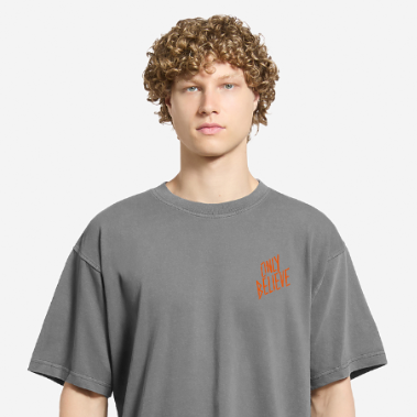 Only Believe Cropped Tee - Grey