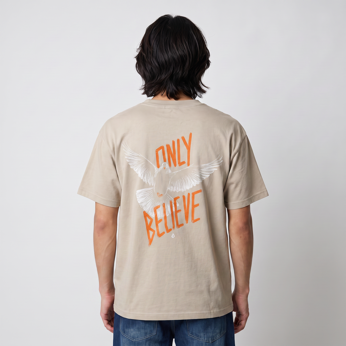 Only Believe Cropped Tee - Sand