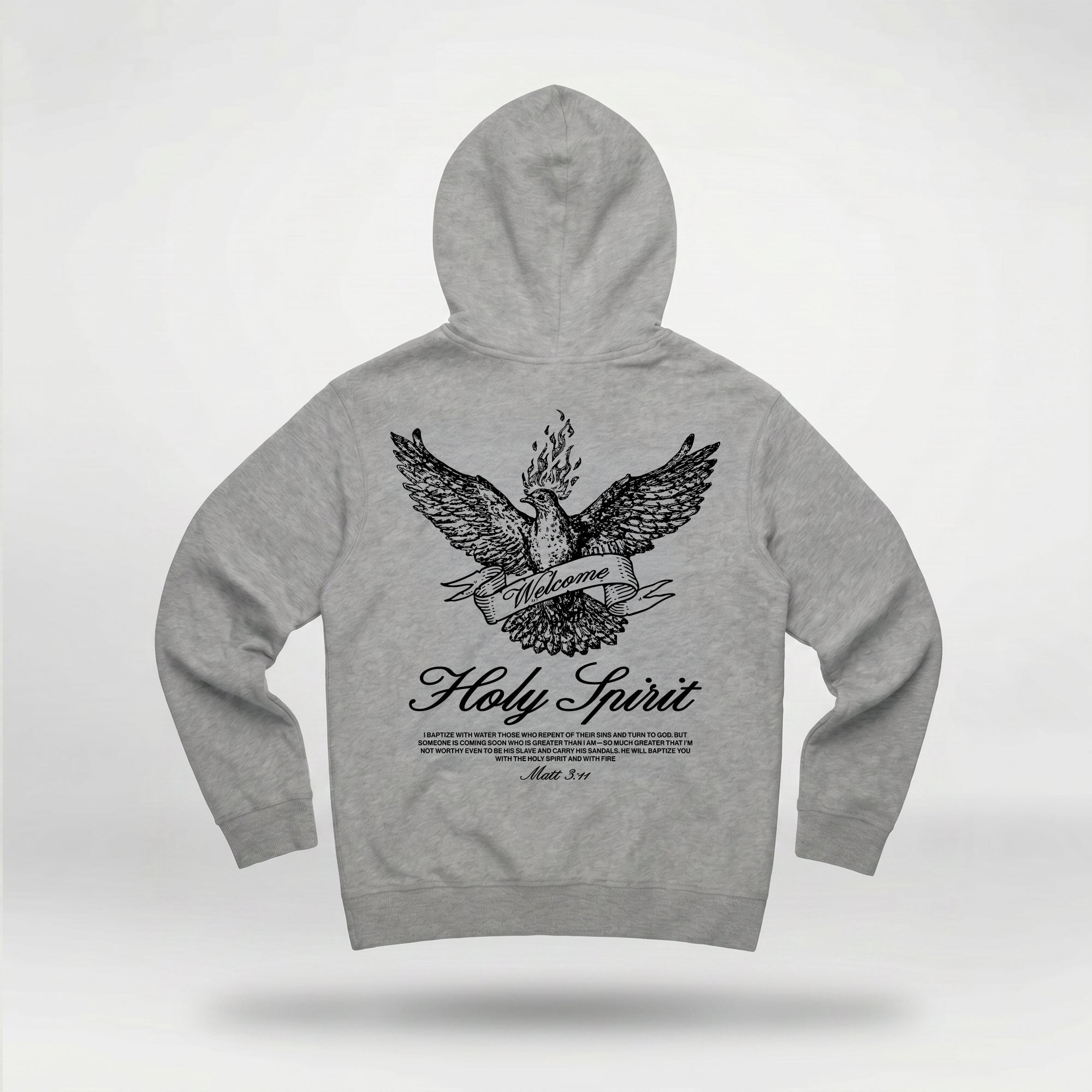 Welcome Holy Spirit Banner Hoodie - Heather Grey