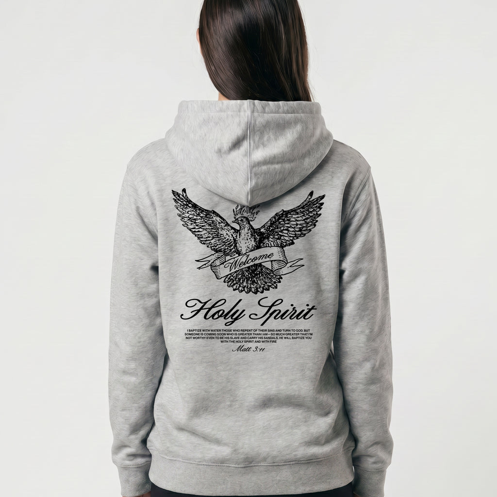 Welcome Holy Spirit Banner Hoodie - Heather Grey