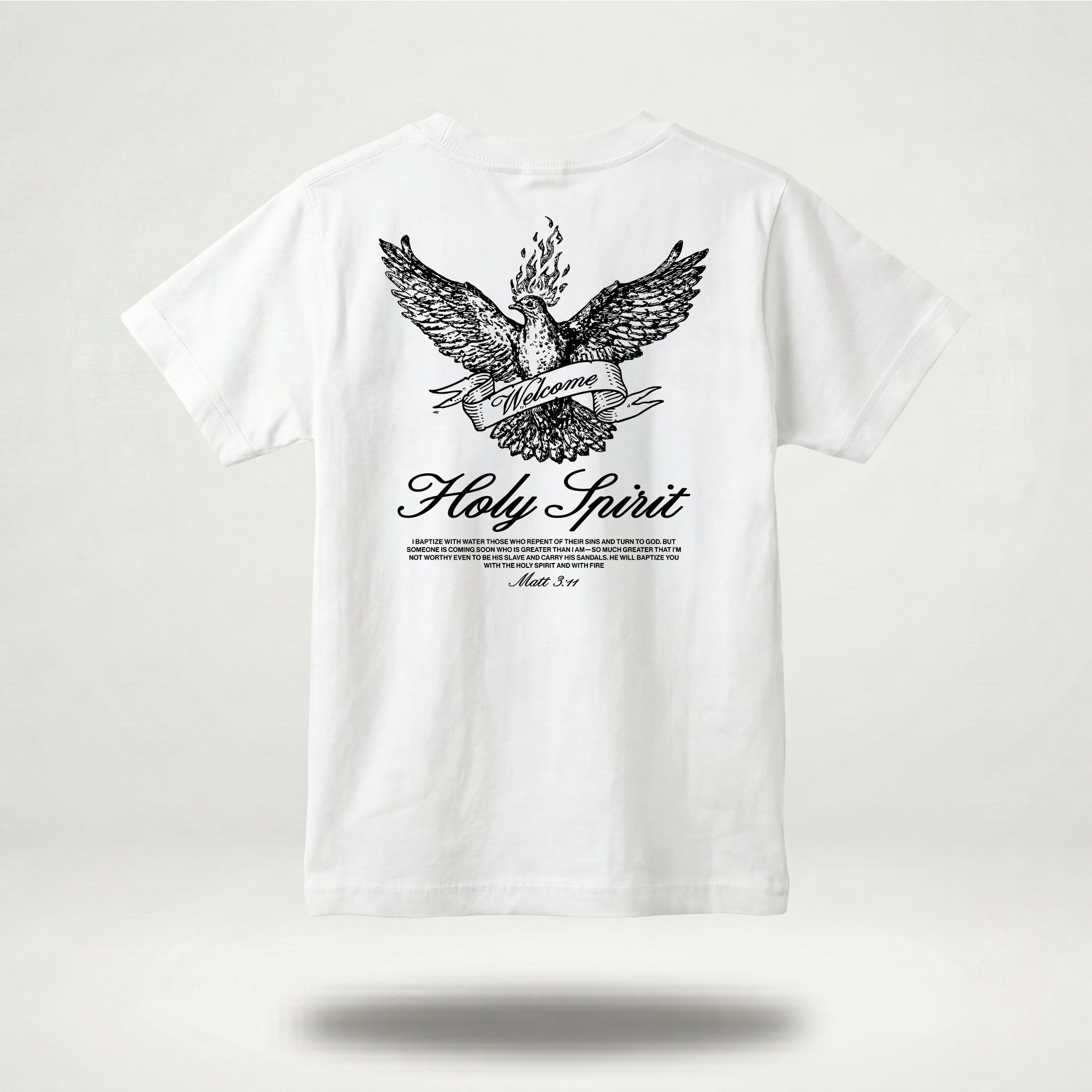 Welcome Holy Spirit Banner Tee - White