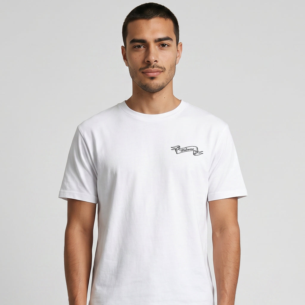 Welcome Holy Spirit Banner Tee - White