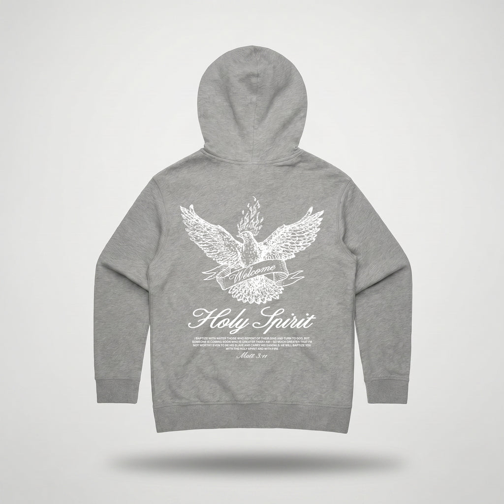 Welcome Holy Spirit Banner Hoodie - Heather Grey