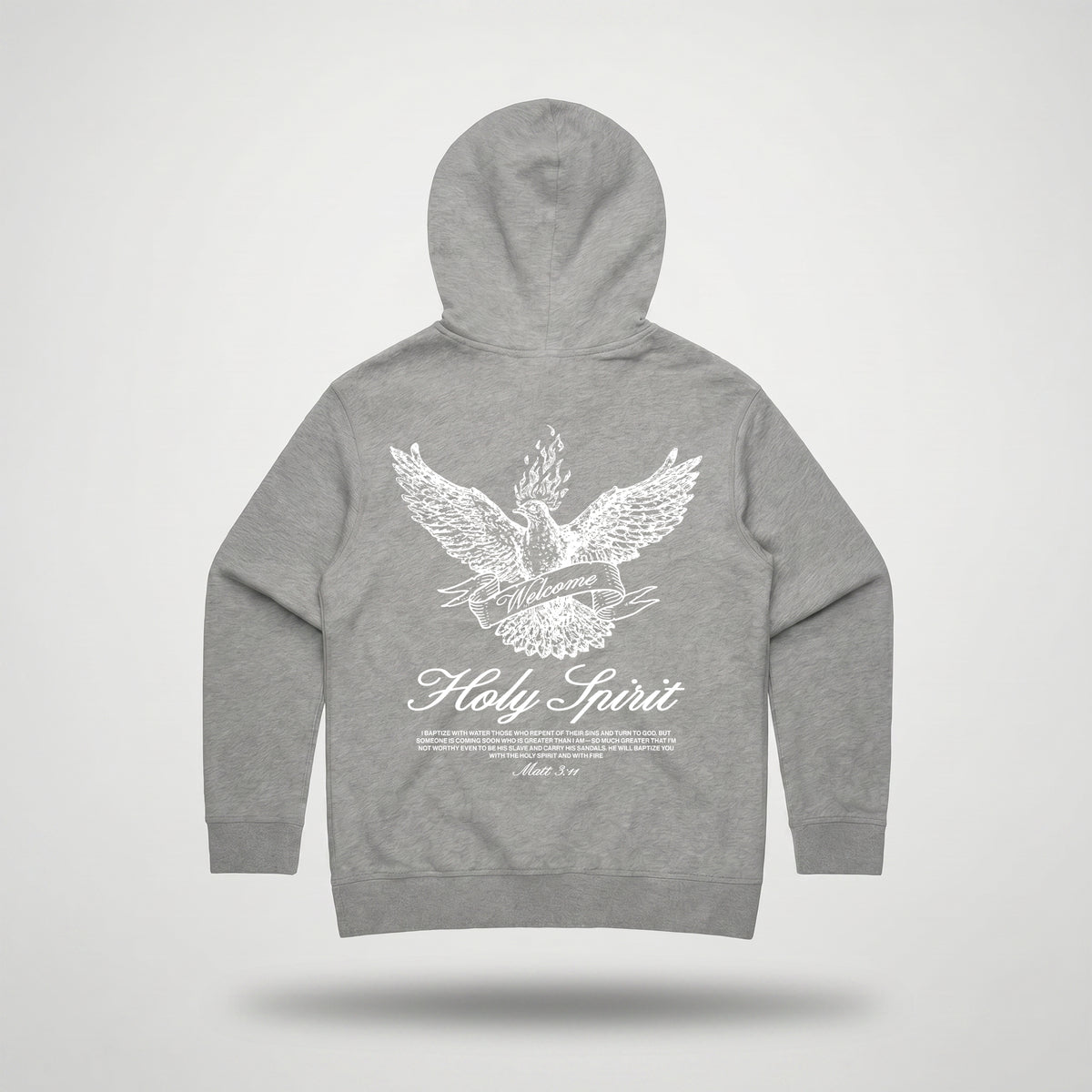 Welcome Holy Spirit Banner Hoodie - Heather Grey