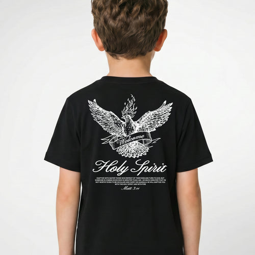 Welcome Holy Spirit Banner Kid's Tee - Black